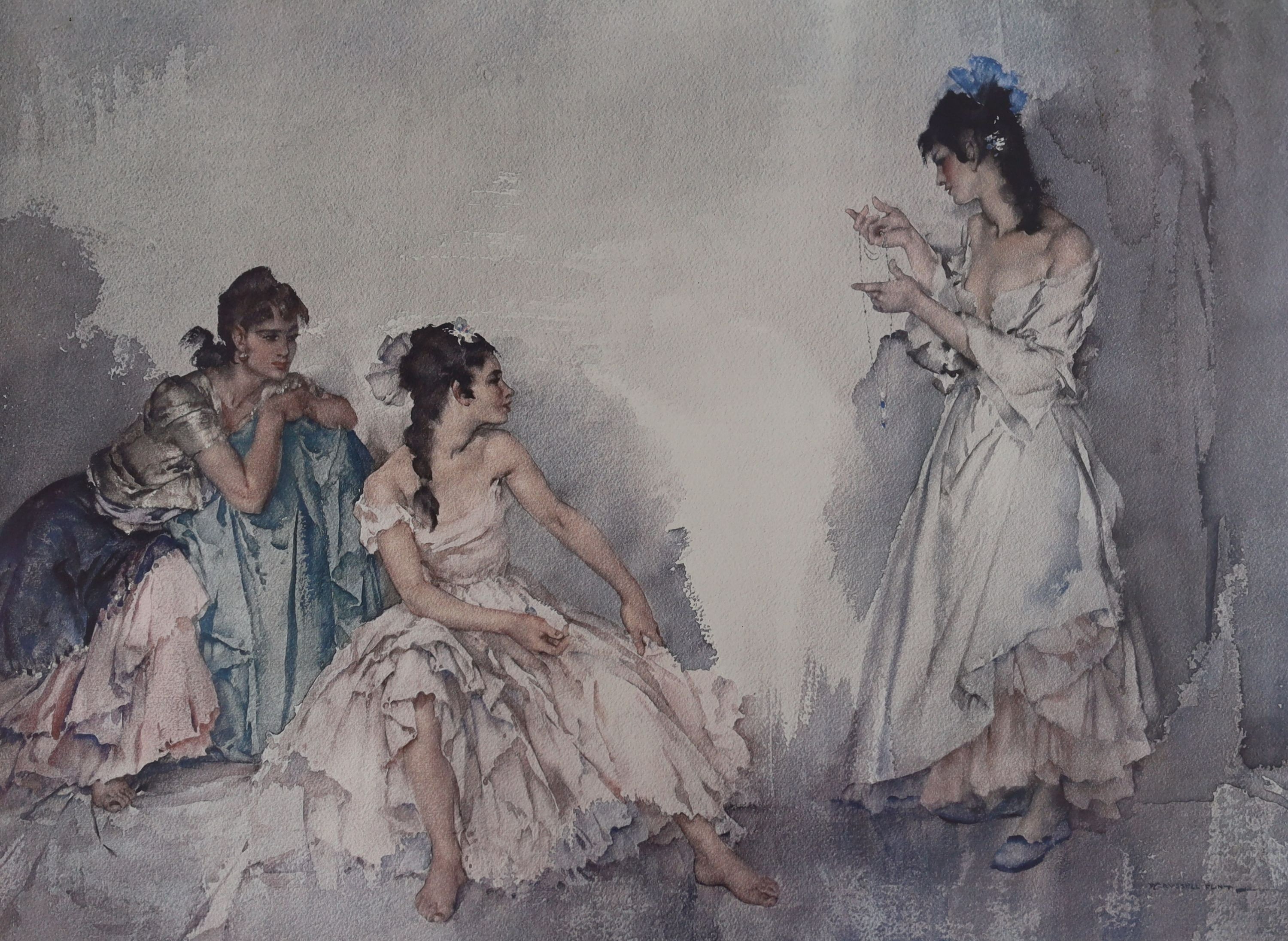 Sir William Russell Flint, two limited edition prints, 'The Pendant' and 'Waves', both signed in pencil, largest 54 x 71cm